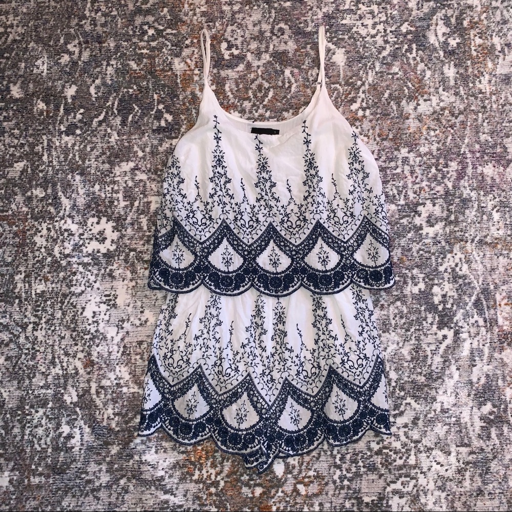 White and blue romper